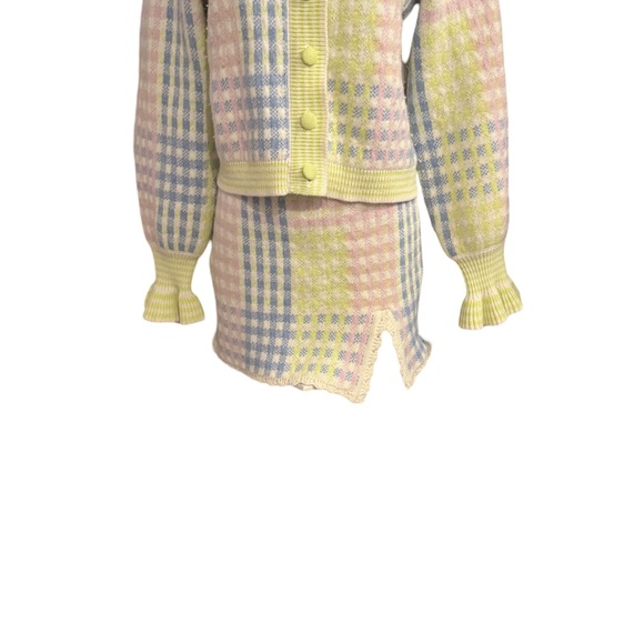 LOVE SHACK FANCY PASTEL cashmere Knit Cardigan and Skirt Set - Picture 2 of 4